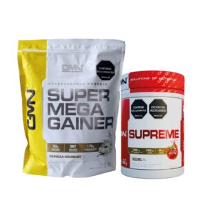 PROTEÍNA SÚPER MEGA GAINER  2 LIBRAS GMN + CREATINA SUPREME 450 GRAMOS GMN